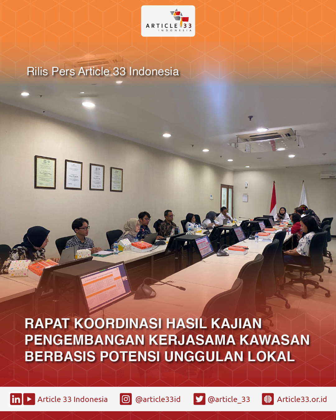 Rapat Koordinasi Hasil Kajian Pengembangan Kerjasama Kawasan Berbasis Potensi Unggulan Lokal