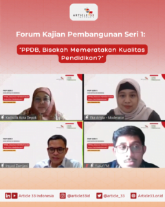 Hasil Kegiatan FKP Seri 1: "PPDB, Bisakah Memeratakan Kualitas Pendidikan?"