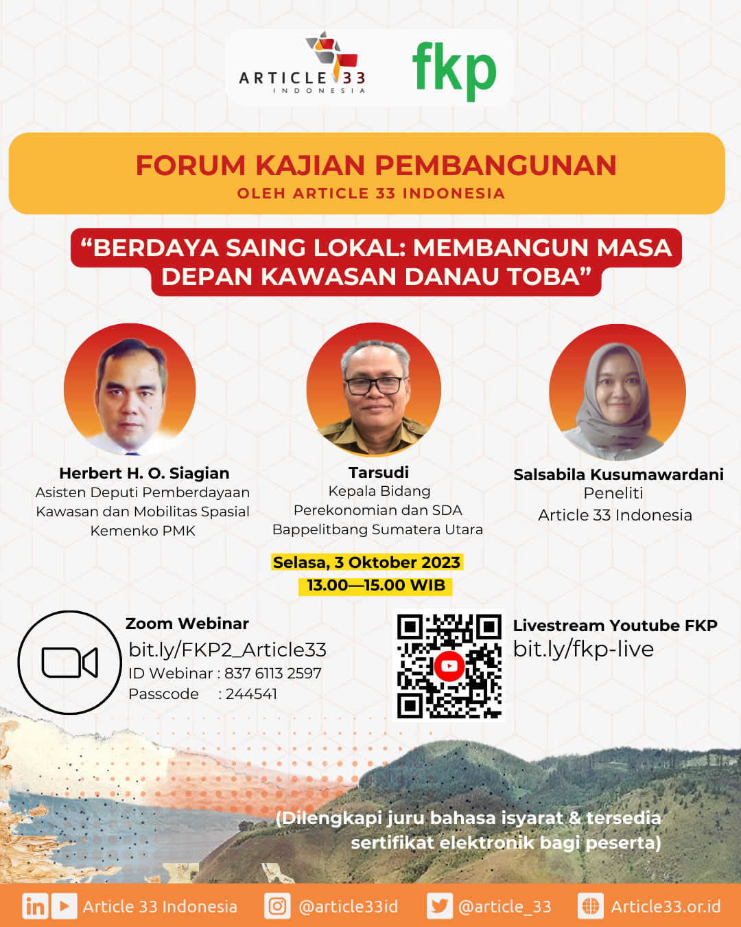 Hasil Kegiatan FKP Seri 2: “Berdaya Saing Lokal: Membangun Masa Depan Kawasan Danau Toba”