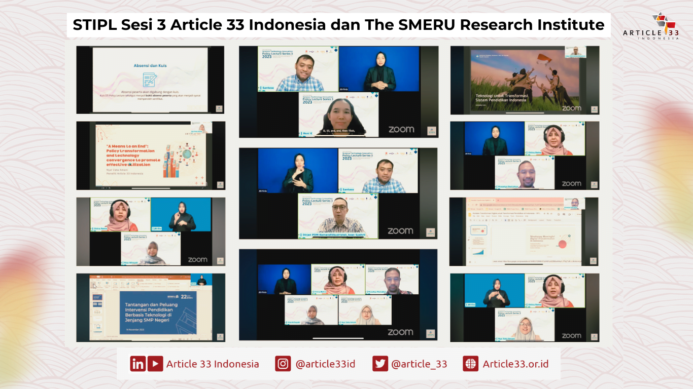 Siaran Pers: The Indonesian Science Technology Innovation (STI) Policy Lecture Series III – 2023 “Transformasi Pendidikan: Peran Platform Digital dalam Peningkatan Kualitas Ekosistem Pendidikan”