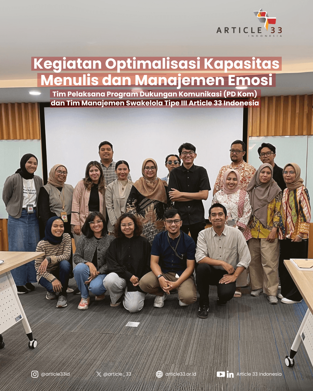 Kegiatan Optimalisasi Kapasitas Menulis dan Manajemen Emosi Tim PD Kom