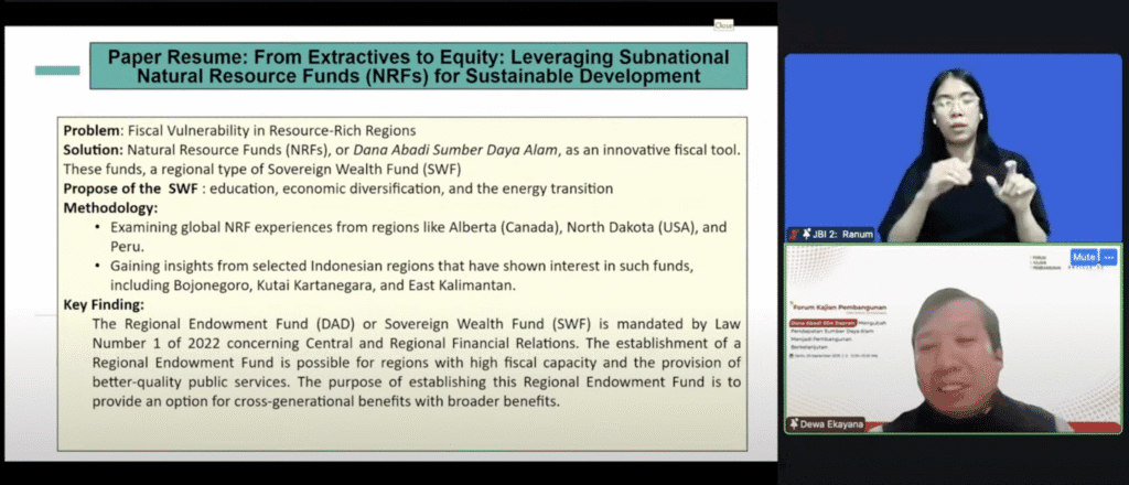[Siaran Pers] Forum Kajian Pembangunan 2025 Seri 2 "Dana Abadi SDA Daerah: Mengubah Pendapatan Sumber Daya Alam  Menjadi Pembangunan Berkelanjutan"