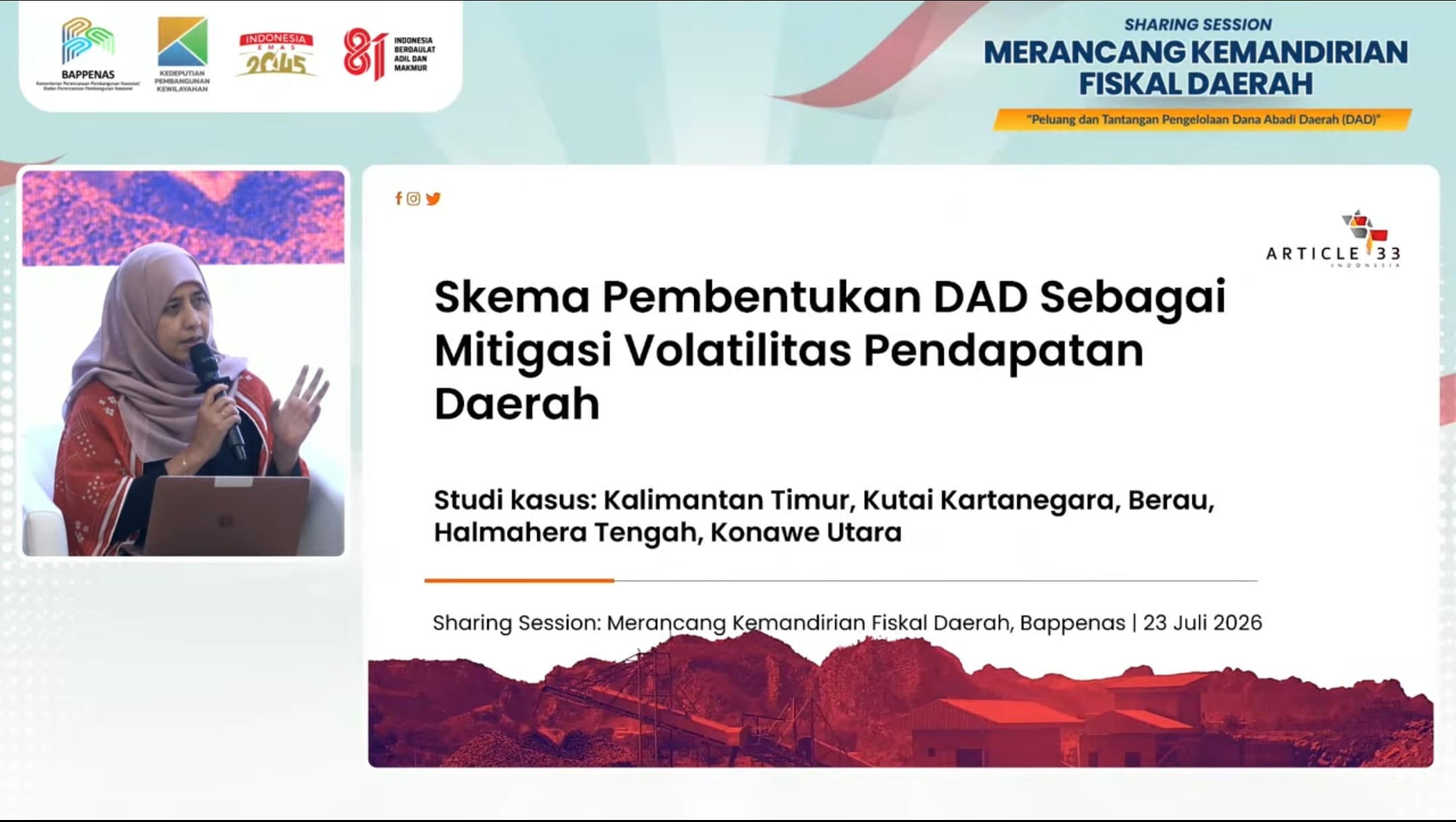 Bappenas Sharing Session: Merancang Kemandirian Fiskal Daerah “Peluang dan Tantangan Pengelolaan Dana Abadi Daerah (DAD)”