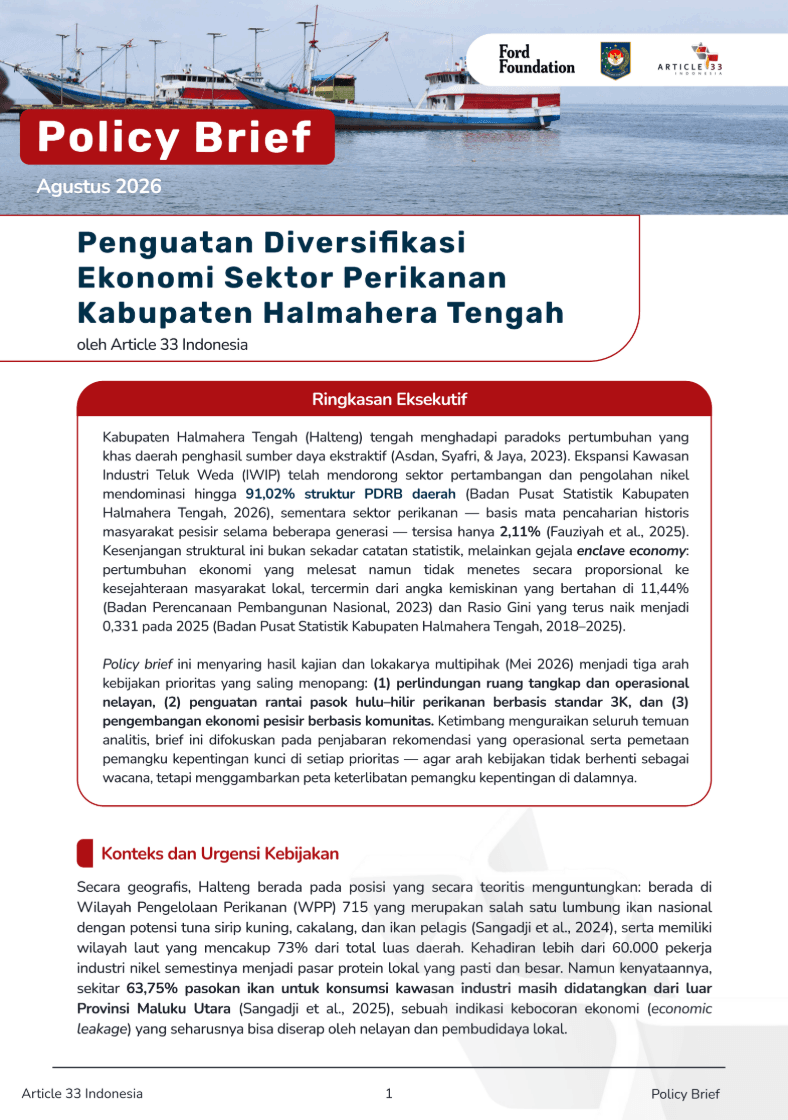 Penguatan Diversifikasi Ekonomi Sektor Perikanan Kabupaten Halmahera Tengah